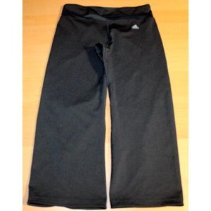 Womens Adidas Climacool Wide Leg Cropped Capri Elastic Waist Pants Small Black